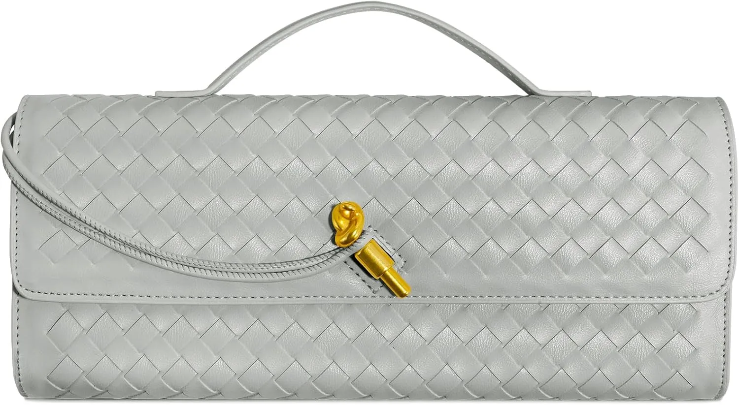 Woven Clutch Purses for Women, Leather Evening Bag Shoulder Handbag Formal Satchel Crossbody Purse Party Bag