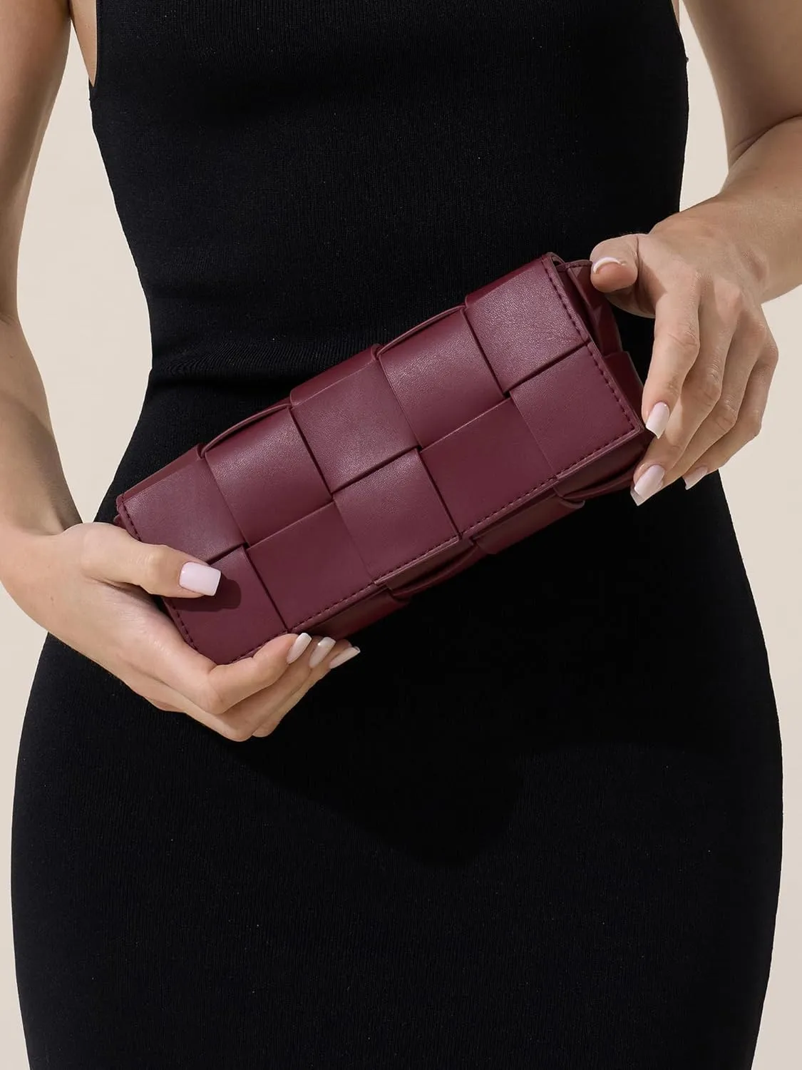 Woven Clutch Purses for Women - Sleek Shoulder Handbag for Evening, Formal Events, Wedding, Party, Special Occasions