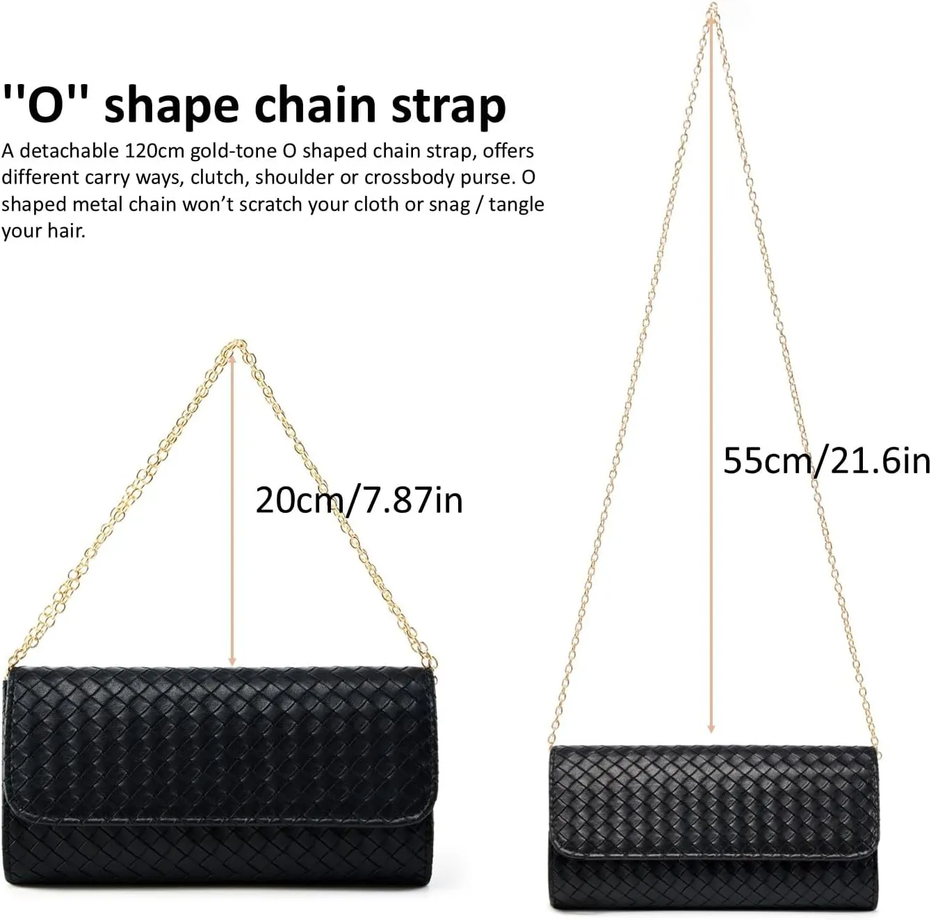 Woven Evening Bag Clutch Purses for Women Fashion PU Leather Crossbody Purse for Wedding Party and Prom
