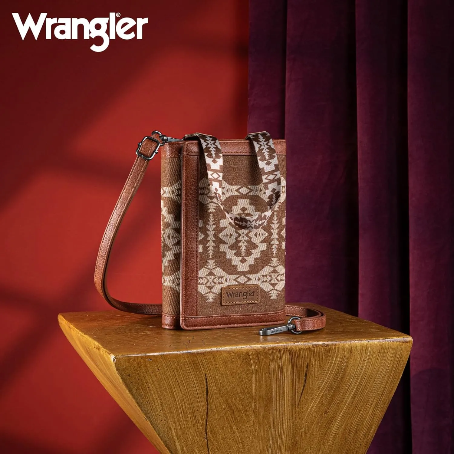 Wrangler Wristlet Wallets for Women Aztec Shoulder Bag Clutch Purses with Cellphone Bag