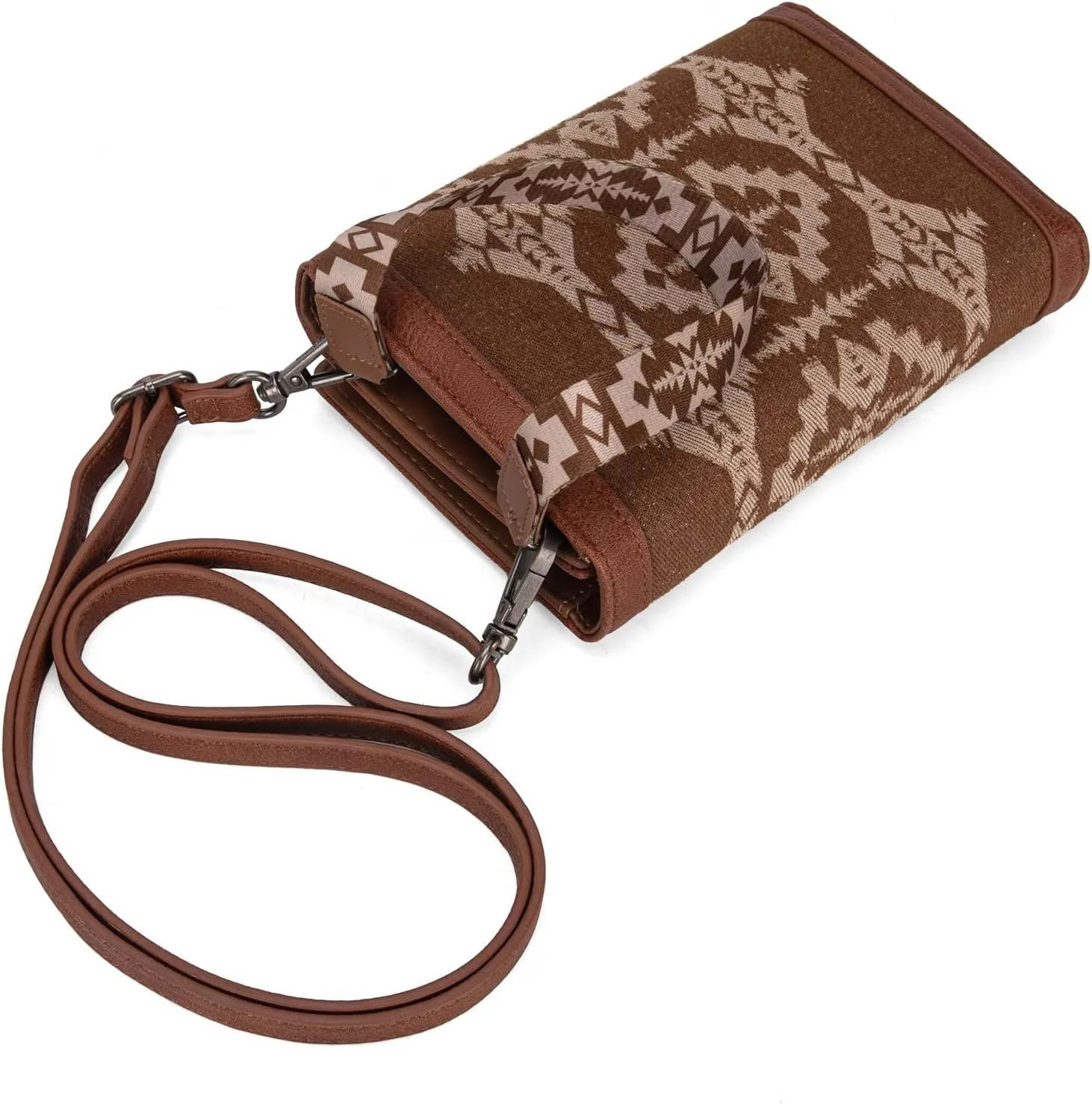 Wrangler Wristlet Wallets for Women Aztec Shoulder Bag Clutch Purses with Cellphone Bag