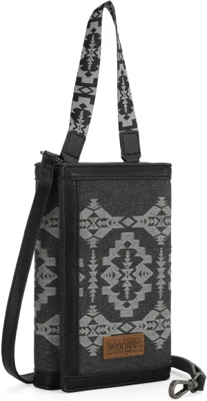 Wrangler Wristlet Wallets for Women Aztec Shoulder Bag Clutch Purses with Cellphone Bag