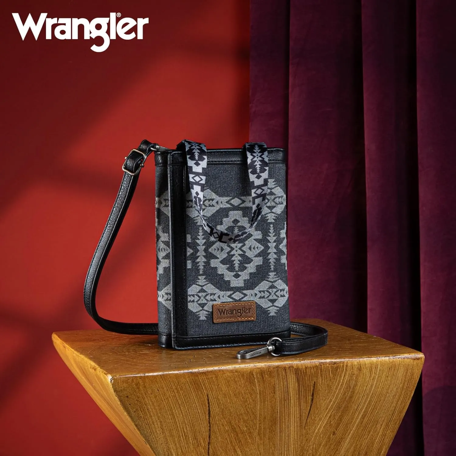 Wrangler Wristlet Wallets for Women Aztec Shoulder Bag Clutch Purses with Cellphone Bag