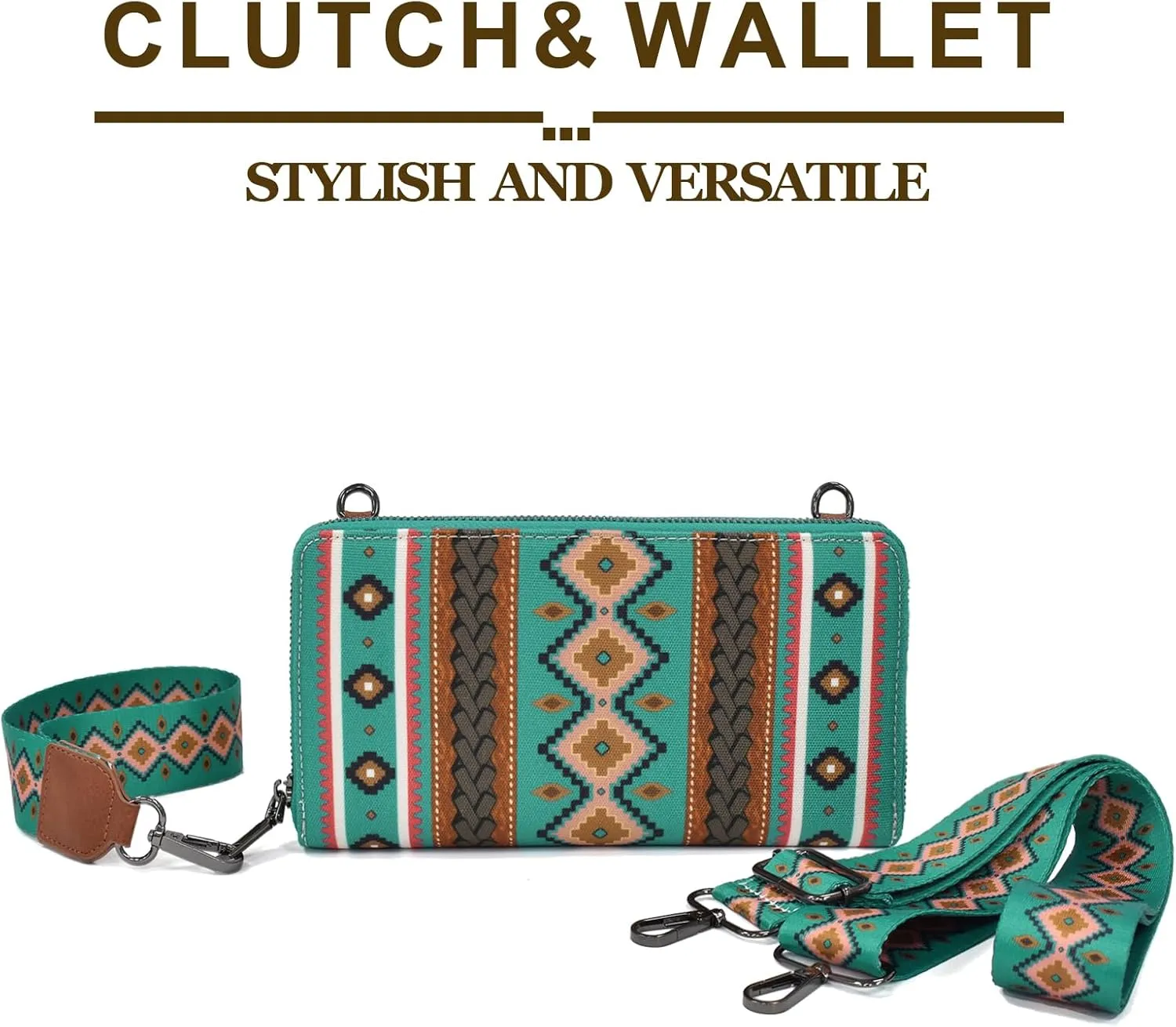 Wristlet Western Wallet Boho Aztec Credit Card Holder purse Clutch bag Shoulder bag for Women
