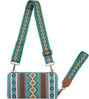 Wristlet Western Wallet Boho Aztec Credit Card Holder purse Clutch bag Shoulder bag for Women
