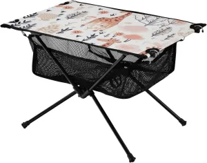 xigua Deer and Flower Folding Camping Table,Portable Camp Table with Carry Bag Beach Table Folding Table for Picnic, Camp,Party,Travel164