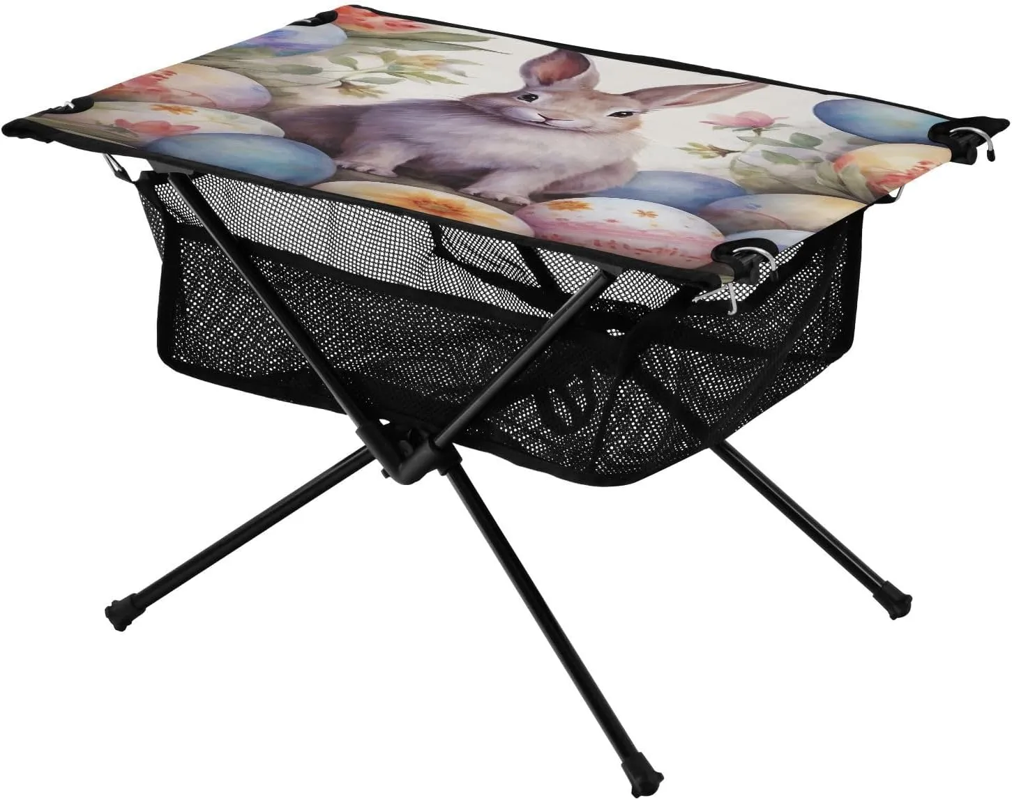 xigua Easter Eggs and Rabbits Folding Camping Table,Portable Camp Table with Carry Bag Beach Table Folding Table for Picnic, Camp,Party,Travel217