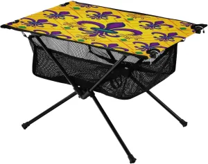 xigua Happy Mardi Gras Folding Camping Table,Portable Camp Table with Carry Bag Beach Table Folding Table for Picnic, Camp,Party,Travel263
