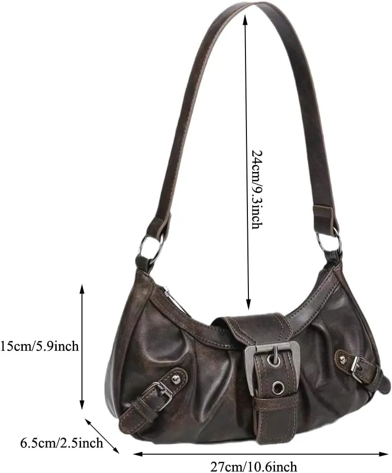 Y2K Purse Shoulder Bag for Women, Top Handle Handbag Small Goth Punk Hobo Clutch Purses Trendy Underarm Bag