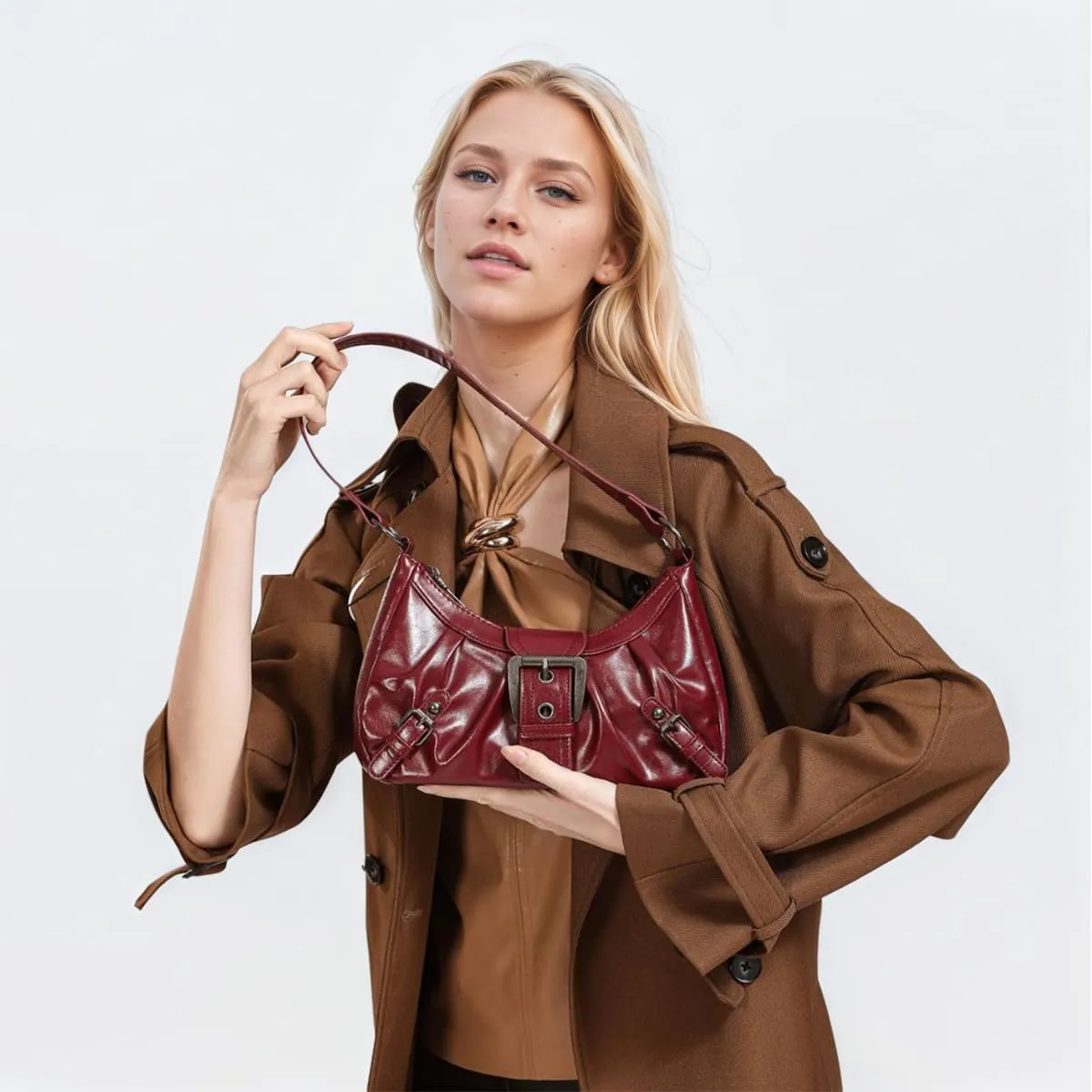 Y2K Purse Shoulder Bag for Women, Top Handle Handbag Small Goth Punk Hobo Clutch Purses Trendy Underarm Bag