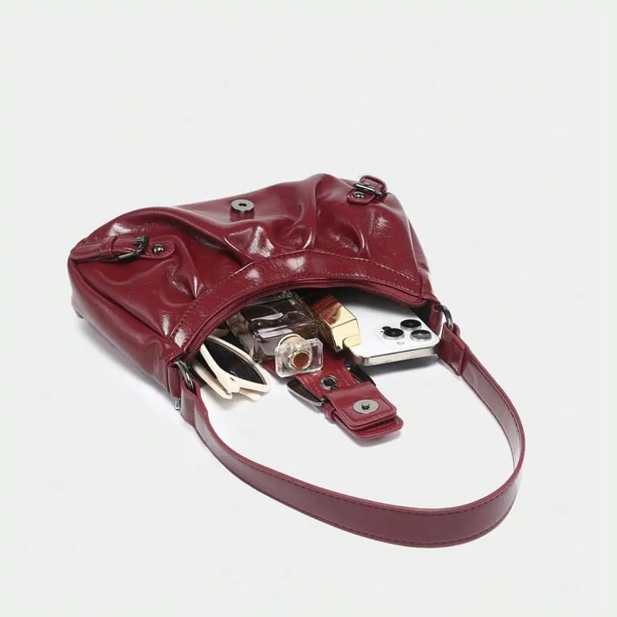 Y2K Purse Shoulder Bag for Women, Top Handle Handbag Small Goth Punk Hobo Clutch Purses Trendy Underarm Bag