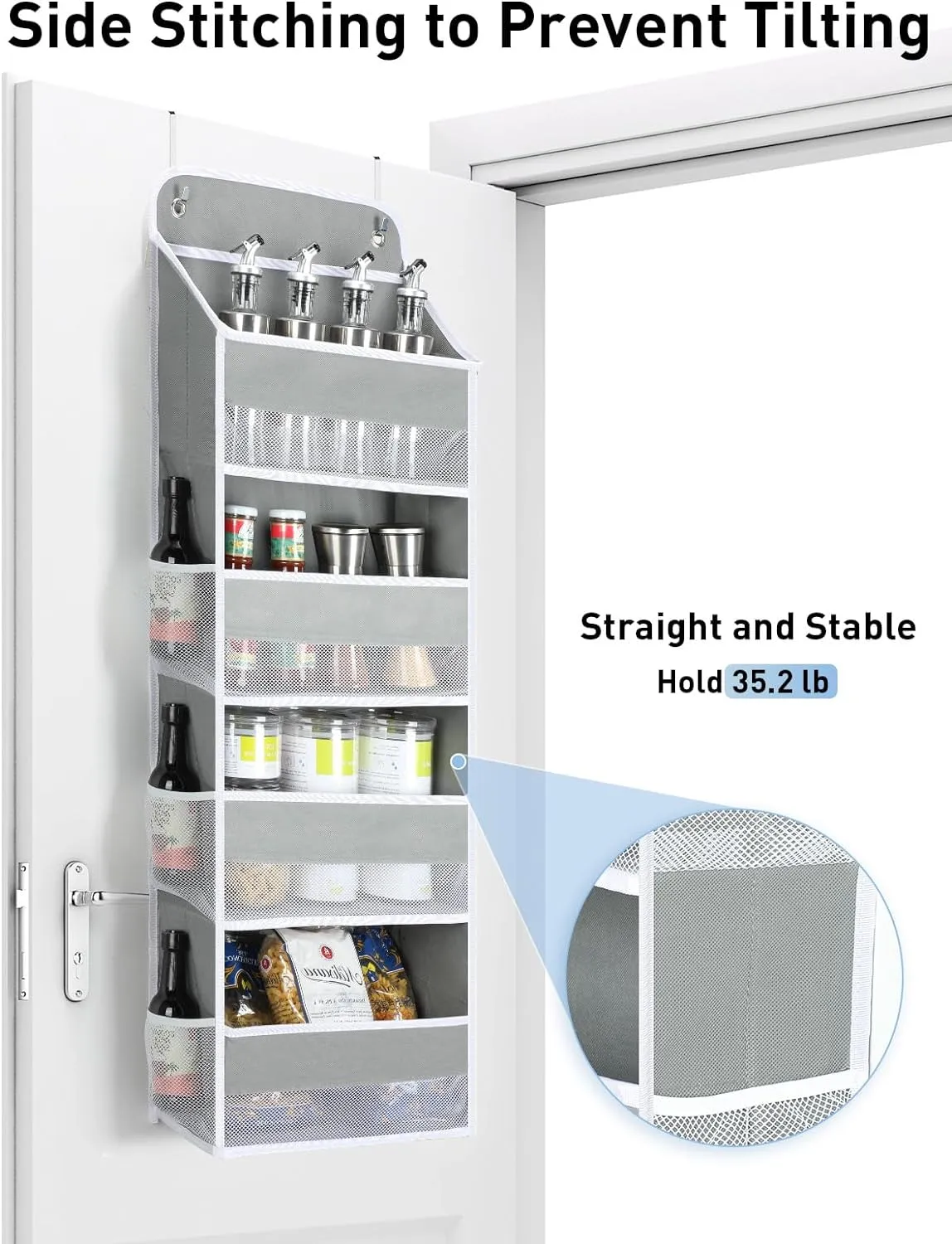 Yecaye 1 Pack Bathroom Organizers and Storage, 35.2lbs Load Toy Stuffed Animal Storage, Swing-proof Hanging Over the Door Organizer for Nursery Newborn Baby Essential Stuff