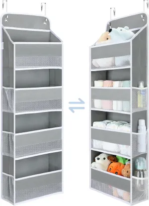 Yecaye 1 Pack Bathroom Organizers and Storage, 35.2lbs Load Toy Stuffed Animal Storage, Swing-proof Hanging Over the Door Organizer for Nursery Newborn Baby Essential Stuff