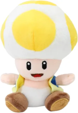 Yellow Toad Plush Toy Stuffed Animal Doll Mushroom Figure 7''