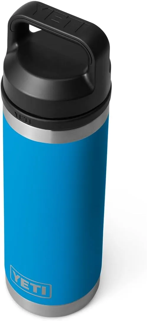 YETI Rambler 18 oz Bottle, Leakproof, Vacuum Insulated, Stainless Steel with Chug Cap, Big Wave Blue