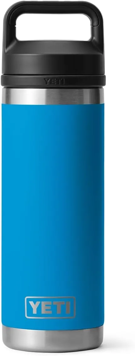 YETI Rambler 18 oz Bottle, Leakproof, Vacuum Insulated, Stainless Steel with Chug Cap, Big Wave Blue