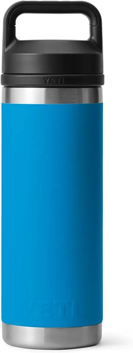 YETI Rambler 18 oz Bottle, Leakproof, Vacuum Insulated, Stainless Steel with Chug Cap, Big Wave Blue
