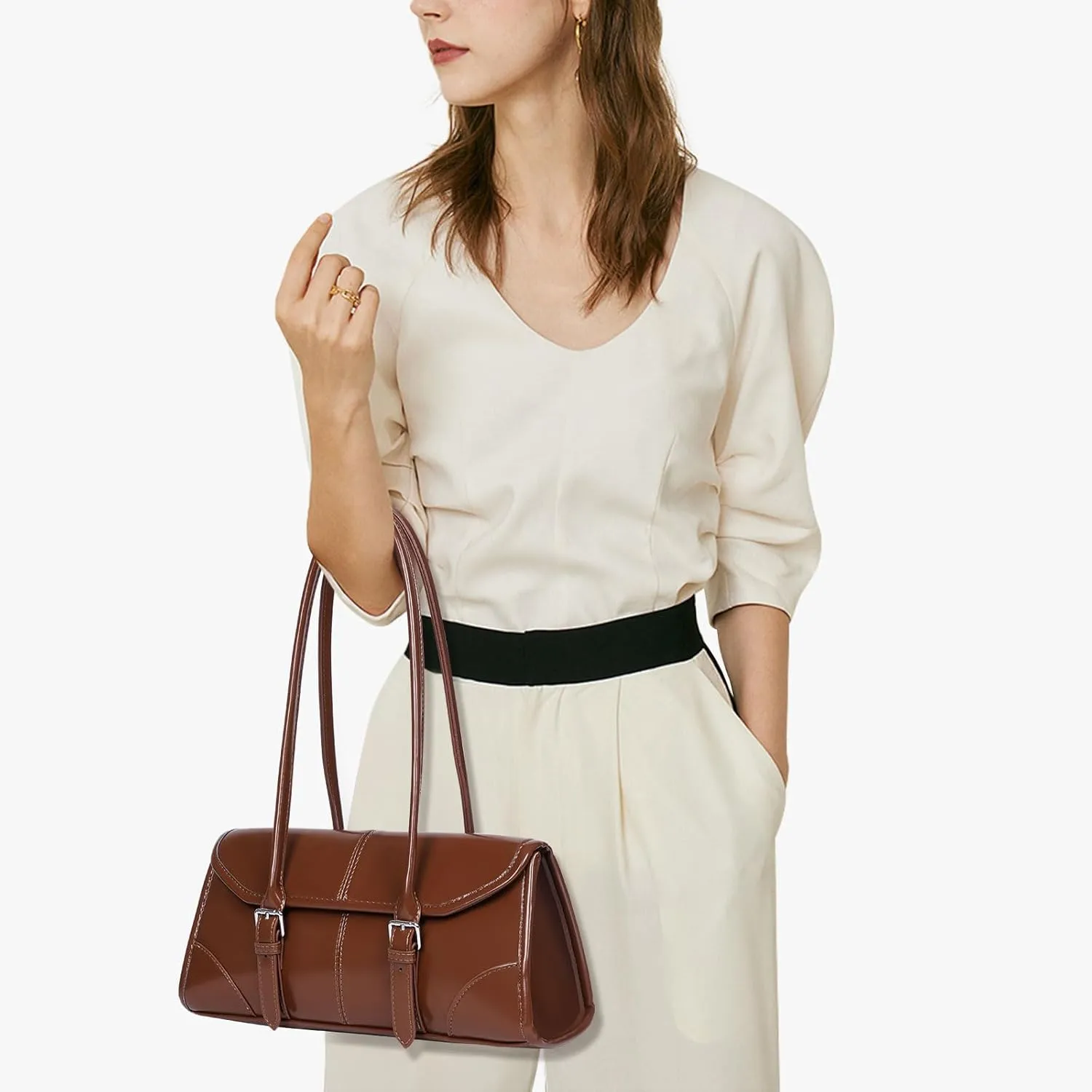 YFGBCX Faux Leather Tote Bag for Women Burgundy Purses Small Shoulder Bag Wine Colored Purse Y2k Red Handbag Purse