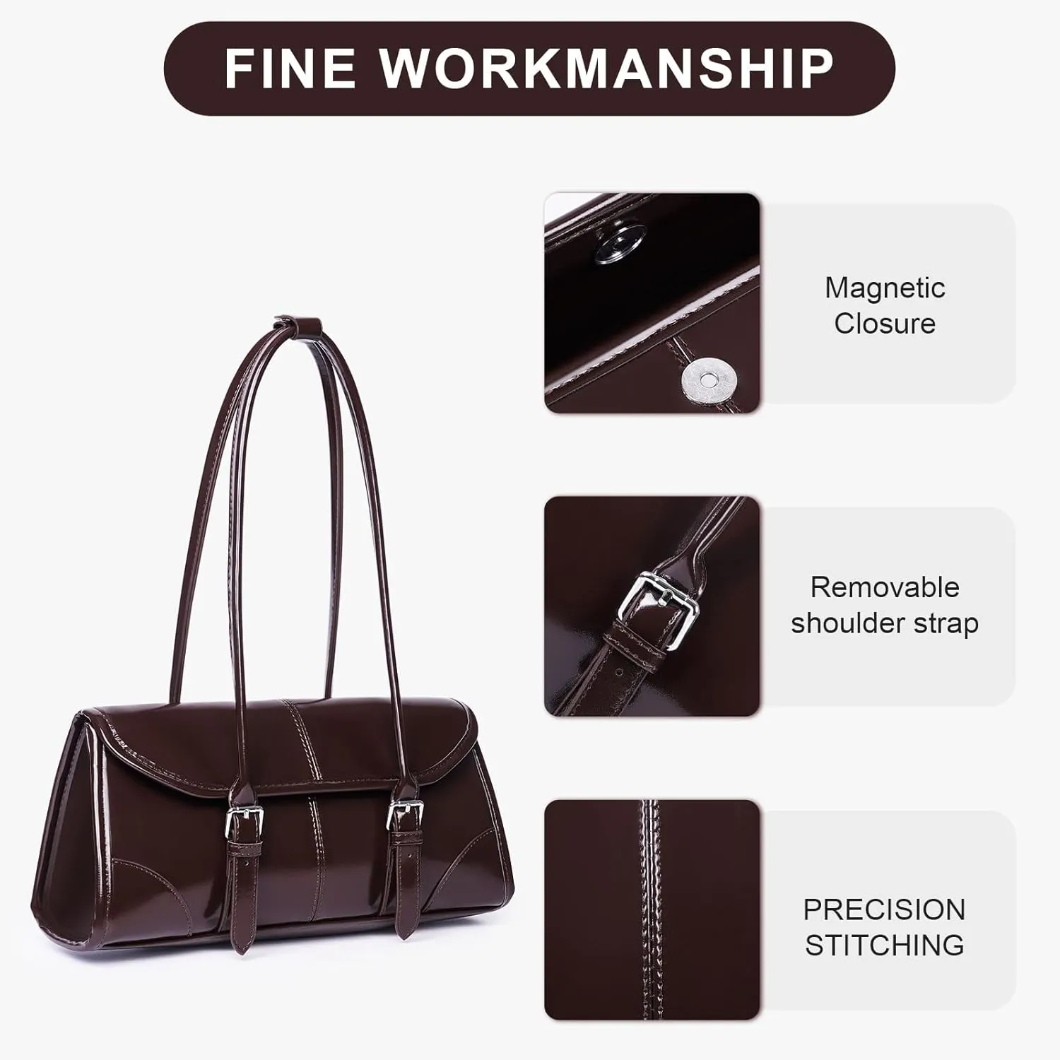 YFGBCX Faux Leather Tote Bag for Women Burgundy Purses Small Shoulder Bag Wine Colored Purse Y2k Red Handbag Purse