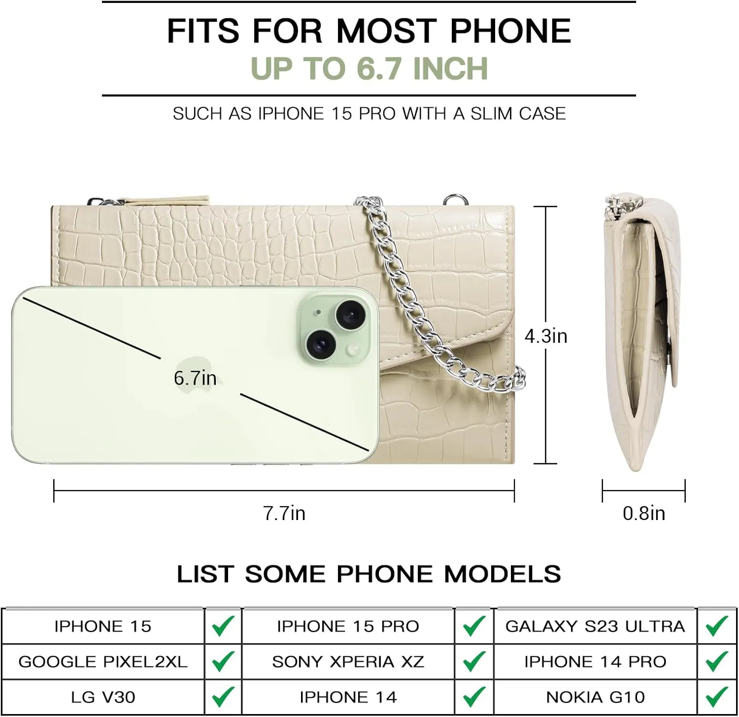YINHEXI Crossbody Clutch Purses Bags for Women, Small Crossbody Cell Phone Holder Purse, PU Leather Clutch Wallet for Women