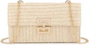 Ynport Straw Clutch Purses for Women Summer Woven Evening Handbags Wicker Rattan Envelope Wallet Chain Shoulder Bag 2025