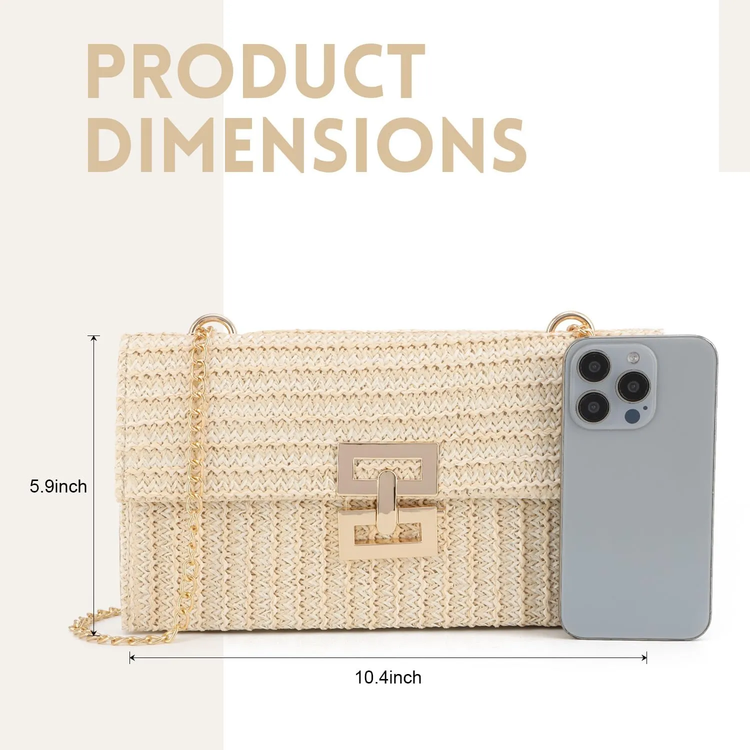 Ynport Straw Clutch Purses for Women Summer Woven Evening Handbags Wicker Rattan Envelope Wallet Chain Shoulder Bag 2025
