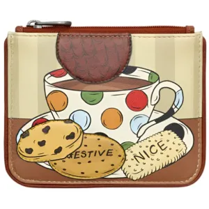 Yoshi Tea And Biscuits Brown Leather Zip Top Purse