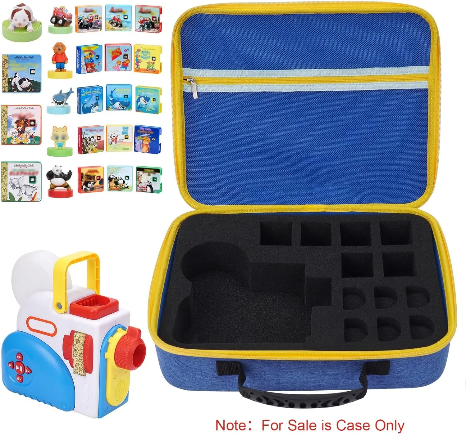 YouKnow Travel Case for Little Tikes Story Dream Machine Books Starter Set, Character Collection and Kids Storybook Projector Toddler Toys Gifts Carry Box for 3  Year Old Girl (Only Case) (blue)