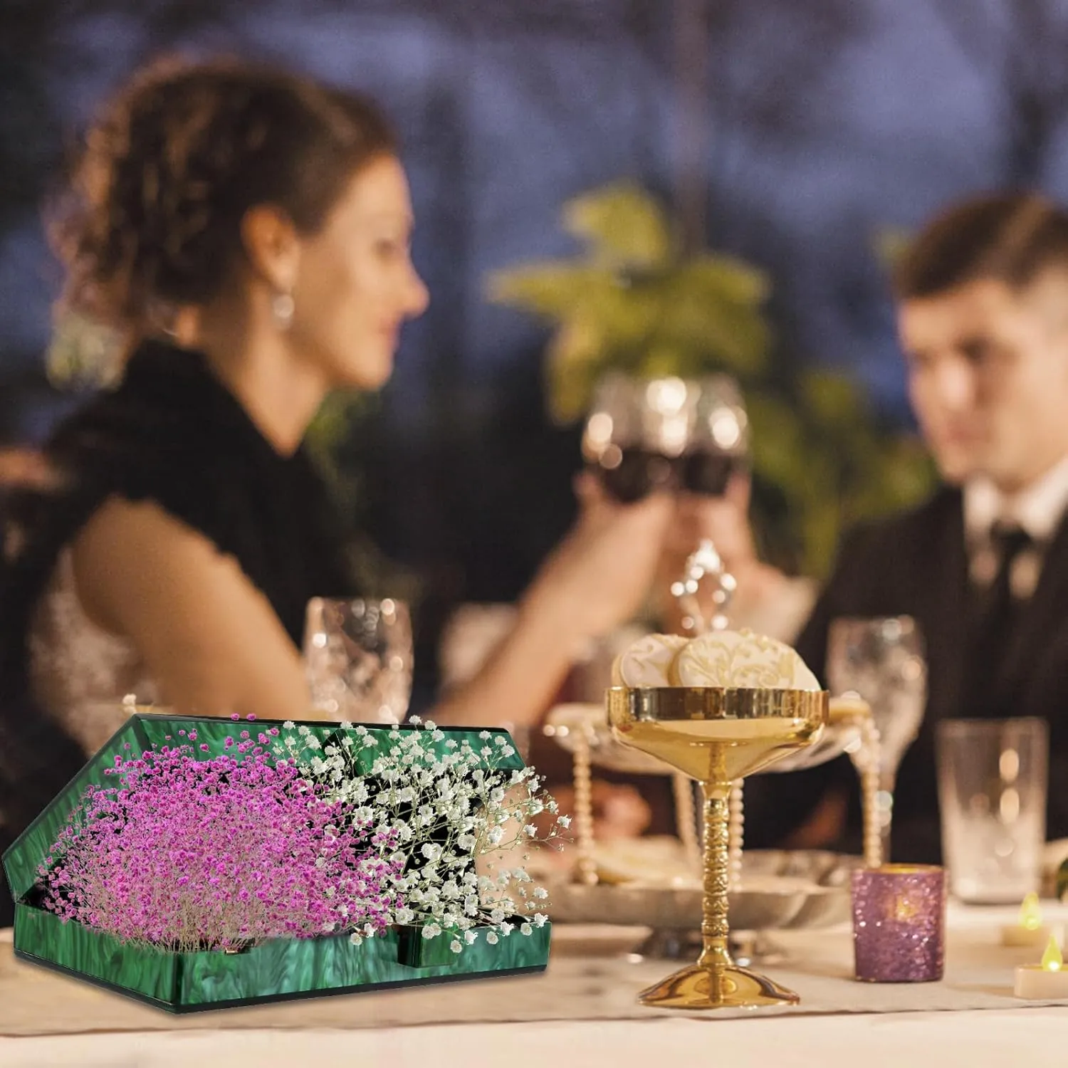 YYW Acrylic Clutch Purses for Women Wedding : Multicolor Evening Crossbody Bag Marbling Handbags with Detachable Chain