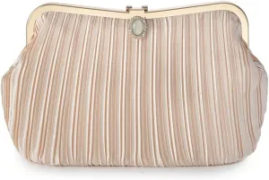 YYW Clutch Purse for Women Elegant Evening Bag Pleated Satin Purse Handbag