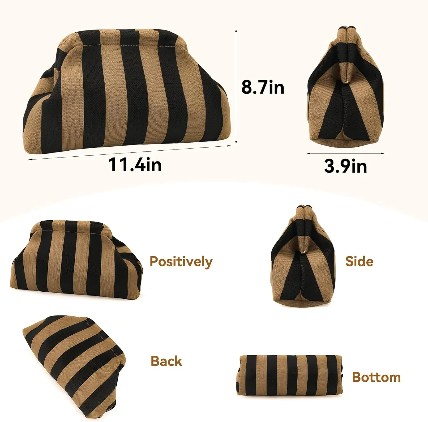 YYW Clutch Purses for Women,Woven Crochet Purse Colorblock Shoulder Bag Casual Knitted Handbag