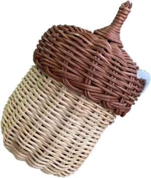 Zerodeko Elegant Rattan Basket Bag for Boys and Girls Lightweight Photo Prop Fashionable Mini Pouch